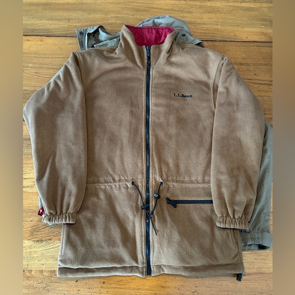 Vintage L.L Bean 3-in-1 Shell Jacket With Reversible Fleece Liner Coat Medium - Picture 6 of 12